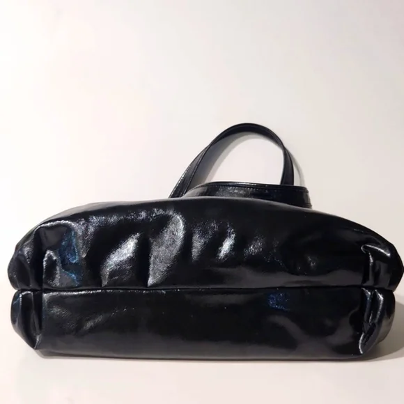 Coach F-20004 Daisy Liquid Gloss Black Patent Leather Shoulder Bag Tote Purse - Picture 8 of 16